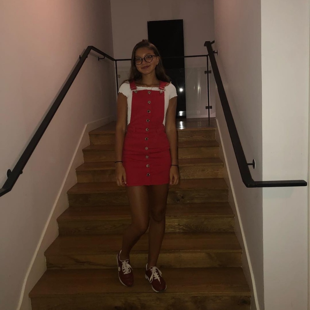 red jumpsuit